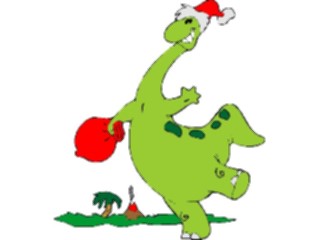 Sticker Custom Preview Image #071261 Holidays Christmas Santa Reindeer Santa Dinosaur