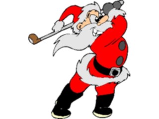 Sticker Custom Preview Image #071333 Holidays Christmas Santa Reindeer Santa Golfing2