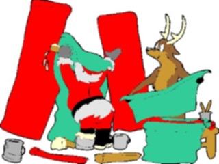 Sticker Custom Preview Image #071335 Holidays Christmas Santa Reindeer Santa Hanging Wallpaper