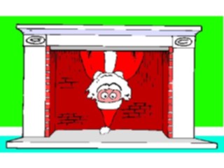 Sticker Custom Preview Image #071364 Holidays Christmas Santa Reindeer Santain Fireplace1