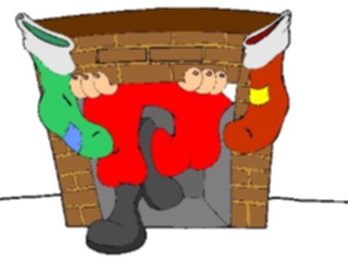 Sticker Custom Preview Image #071365 Holidays Christmas Santa Reindeer Santain Fireplace2