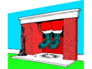 Sticker Custom Preview Image #071367 Holidays Christmas Santa Reindeer Santain Fireplace4