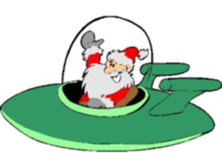 Sticker Custom Preview Image #071374 Holidays Christmas Santa Reindeer Santain Space Ship