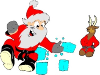 Sticker Custom Preview Image #071377 Holidays Christmas Santa Reindeer Santa Karate Chop