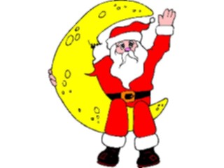 Sticker Custom Preview Image #071390 Holidays Christmas Santa Reindeer Santa Moon(2)