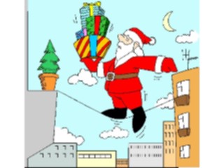 Sticker Custom Preview Image #071409 Holidays Christmas Santa Reindeer Santaon Tightrope