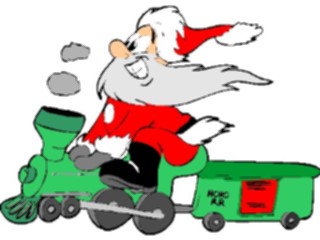 Sticker Custom Preview Image #071410 Holidays Christmas Santa Reindeer Santaon Train