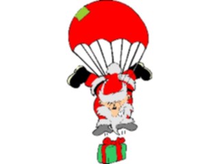 Sticker Custom Preview Image #071415 Holidays Christmas Santa Reindeer Santa Parachuting