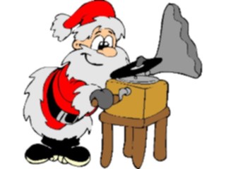 Sticker Custom Preview Image #071419 Holidays Christmas Santa Reindeer Santa Phonograph