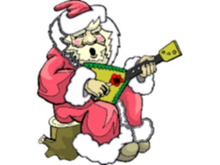 Sticker Custom Preview Image #071424 Holidays Christmas Santa Reindeer Santa Playing Guitar