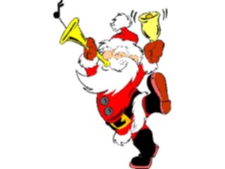 Sticker Custom Preview Image #071426 Holidays Christmas Santa Reindeer Santa Playing Horn