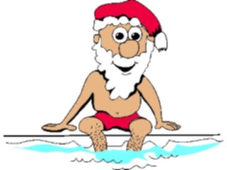 Sticker Custom Preview Image #071464 Holidays Christmas Santa Reindeer Santa Relaxingat Pool