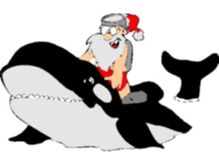 Sticker Custom Preview Image #071468 Holidays Christmas Santa Reindeer Santa Riding Whale