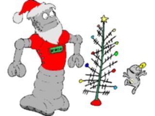 Sticker Custom Preview Image #071473 Holidays Christmas Santa Reindeer Santa Robot