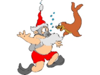 Sticker Custom Preview Image #071518 Holidays Christmas Santa Reindeer Santa Scuba Diving2