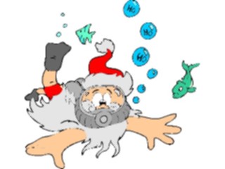 Sticker Custom Preview Image #071519 Holidays Christmas Santa Reindeer Santa Scuba Diving3