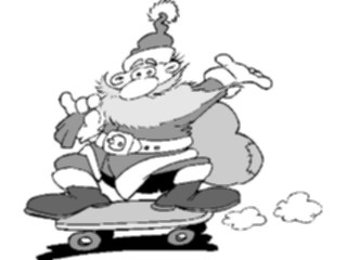 Sticker Custom Preview Image #071524 Holidays Christmas Santa Reindeer Santa Skateboarding