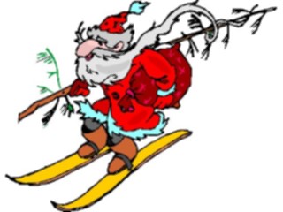 Sticker Custom Preview Image #071528 Holidays Christmas Santa Reindeer Santa Skiing4
