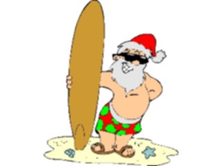 Sticker Custom Preview Image #071545 Holidays Christmas Santa Reindeer Santa Surfboard1