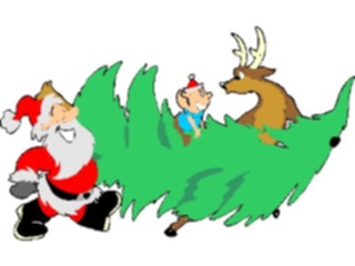 Sticker Custom Preview Image #071562 Holidays Christmas Santa Reindeer Santa Tree2