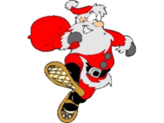 Sticker Custom Preview Image #071597 Holidays Christmas Santa Reindeer Santawith Snowshoes