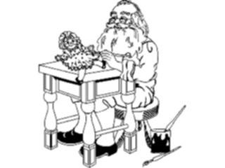 Sticker Custom Preview Image #071601 Holidays Christmas Santa Reindeer Santa Working