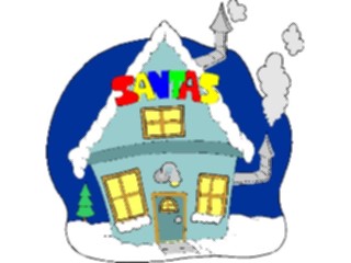 Sticker Custom Preview Image #071615 Holidays Christmas Santa Reindeer Santas House