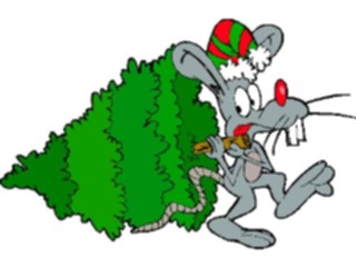 Sticker Custom Preview Image #071883 Holidays Christmas Trees Ornaments Bringing Home Tree Rat