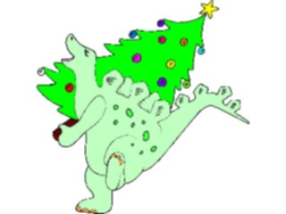 Sticker Custom Preview Image #071896 Holidays Christmas Trees Ornaments Dinosaur Tree2