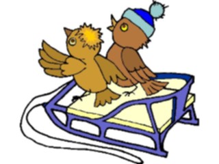 Sticker Custom Preview Image #072188 Holidays Christmas Winter Holiday Fun Birds Sledding