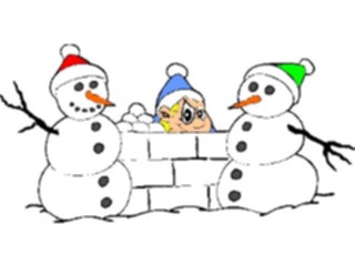 Sticker Custom Preview Image #072189 Holidays Christmas Winter Holiday Fun Boy Snowmen