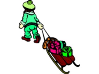 Sticker Custom Preview Image #072217 Holidays Christmas Winter Holiday Fun Girlwith Sled Gifts