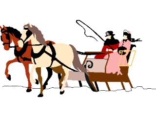 Sticker Custom Preview Image #072228 Holidays Christmas Winter Holiday Fun Horses Sleigh1