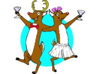 Sticker Custom Preview Image #072264 Holidays Christmas Winter Holiday Fun Reindeer Dancing