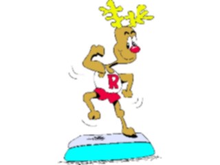 Sticker Custom Preview Image #072266 Holidays Christmas Winter Holiday Fun Reindeer Doing Aerobics2