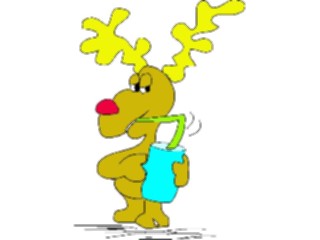 Sticker Custom Preview Image #072269 Holidays Christmas Winter Holiday Fun Reindeer Drinking