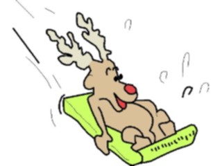 Sticker Custom Preview Image #072279 Holidays Christmas Winter Holiday Fun Reindeeron Toboggan1