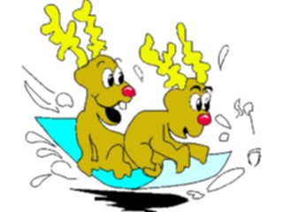 Sticker Custom Preview Image #072284 Holidays Christmas Winter Holiday Fun Reindeeron Toboggan6