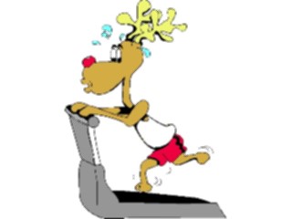 Sticker Custom Preview Image #072285 Holidays Christmas Winter Holiday Fun Reindeeron Treadmill