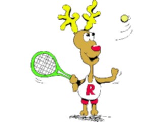 Sticker Custom Preview Image #072290 Holidays Christmas Winter Holiday Fun Reindeer Playing Tennis