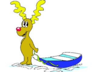 Sticker Custom Preview Image #072303 Holidays Christmas Winter Holiday Fun Reindeer Sled