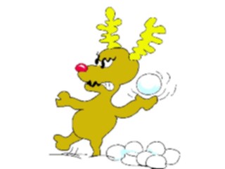 Sticker Custom Preview Image #072309 Holidays Christmas Winter Holiday Fun Reindeer Snowball Fight05