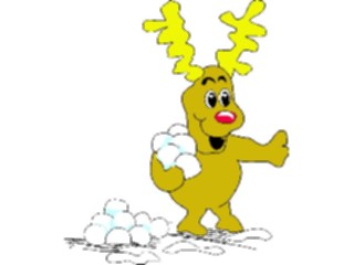 Sticker Custom Preview Image #072314 Holidays Christmas Winter Holiday Fun Reindeer Snowball Fight10