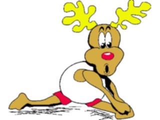 Sticker Custom Preview Image #072325 Holidays Christmas Winter Holiday Fun Reindeer Stretching