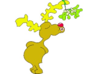 Sticker Custom Preview Image #072331 Holidays Christmas Winter Holiday Fun Reindeerwith Mistletoe