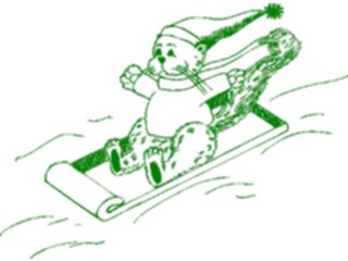 Sticker Custom Preview Image #072364 Holidays Christmas Winter Holiday Fun Sledding Bear