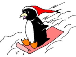 Sticker Custom Preview Image #072365 Holidays Christmas Winter Holiday Fun Sledding Penguin