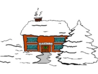 Sticker Custom Preview Image #072373 Holidays Christmas Winter Holiday Fun Snow Covered House