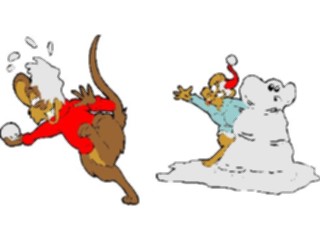 Sticker Custom Preview Image #072393 Holidays Christmas Winter Holiday Fun Snowball Fight Mice