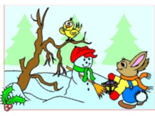 Sticker Custom Preview Image #072499 Holidays Christmas Winter Holiday Fun Snowman Bunny